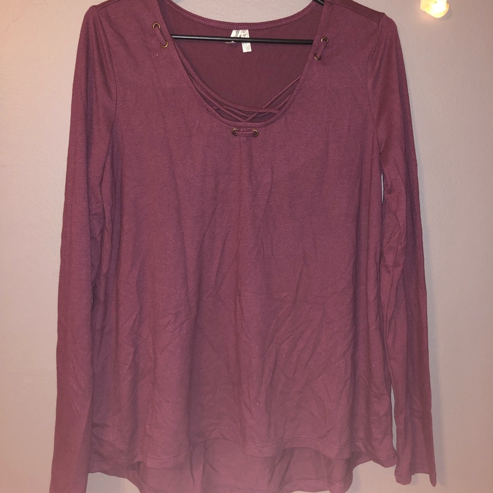Maroon top